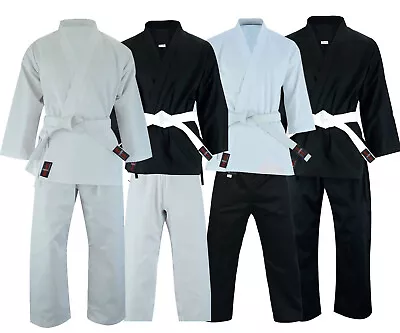 VADER Mixed Karate Suits Kids/Aults Karate Gi White/Black Uniform With Free Belt • £21.99