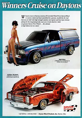 1990 Dayton Wire Wheels Dayton Ohio Vintage Lowrider Full Page Print Ad 8x11  • $9.95