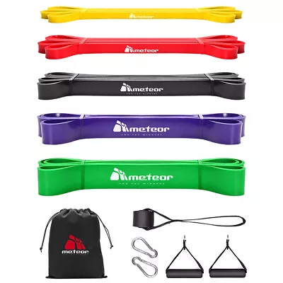 $45.95 • Buy Meteor Essential Power Bands Resistance Loop Set Dumbbell Barbell Home Fitness