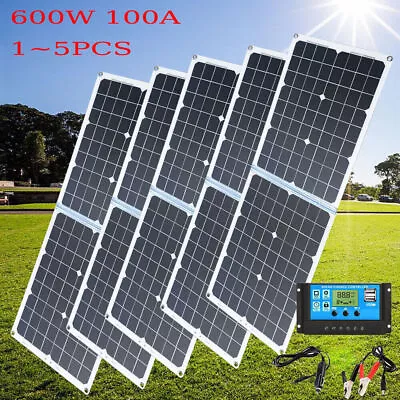 Solar Panel 3000W Kit Battery Charger Controller Caravan Van Boat Flexible RV • £18.38