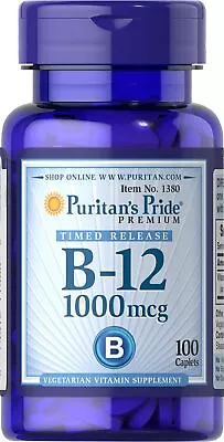 Puritan's Pride Vitamin B-12 1000 Mcg Timed Release 100 Count (Pack Of 1)  • $13.91