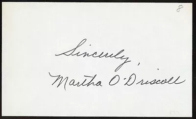 Martha O'Driscoll Signed Autograph Auto 3x5 Cut American Film Actress • $18