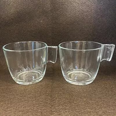 IKEA Tempered Glass Tea Cup 8 Oz Modern Clear Glass Set Of 2 • $12