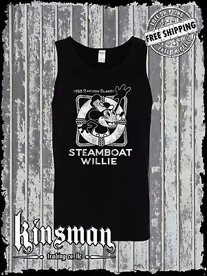 Steamboat Willie Vintage Life Preserver Tank Top T-Shirt / Cartoon Mouse • $17.95