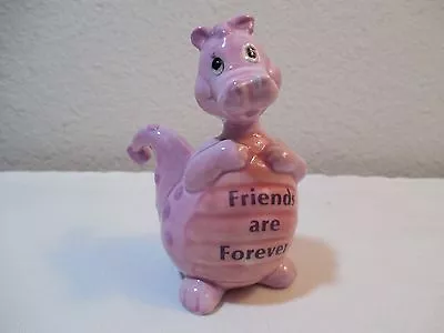 Russ Ceramic Purple  Friends Are Forever  Dragon Figurine ~ 3 1/4  Tall • $14.99