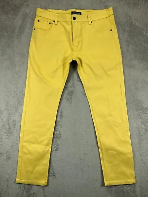 VTG 90s Urban Victorious Jeans Mens 38x32 Skinny Streetwear Skater Grunge Yellow • $23.90