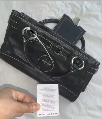 Marc Jacobs Italy Leather Belt Flap Satchel Handbag + Auth Card  RARE • $99