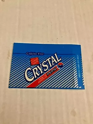 Vintage 2.5x3.5  Crystal Pepsi Vending Machine Tag Very Rare NOS • $7.59