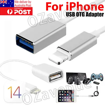 For IPhone To USB 3.0 OTG Adapter Cable IPad Camera Keyboard Apple • $10.09