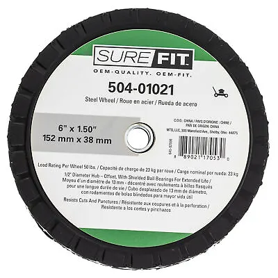 SureFit 6x1.5 Wheel Combo Diamond Tread Steel 1-3/8  Hub Offset Universal Mowers • $10.95