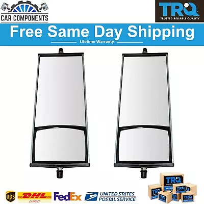 $40.89 • Buy TRQ New 16  X 6.5  Aluminum West Coast Mirror W/ Convex Glass Pair For GMC Chevy