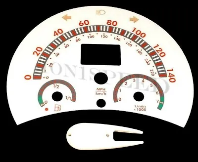 $28.99 • Buy Fits 98-04 VW Beetle Bug Automatic White Face Glow Through Gauges 140 MPH Red