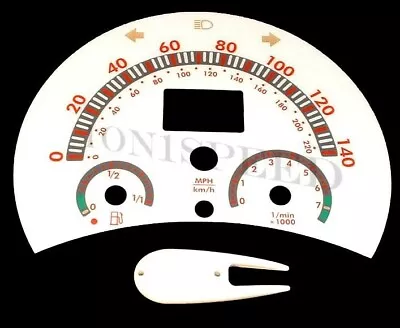 Fits 98-04 VW Beetle Bug Automatic White Face Glow Through Gauges 140 MPH Red • $28.99