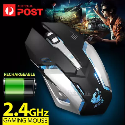 $14.95 • Buy Wireless Gaming Mouse Ergonomic Optical RGB Backlit Recharge PC Laptop Desktop