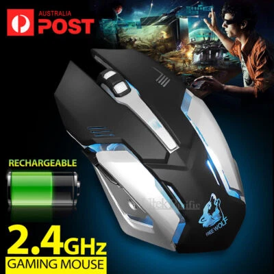 $14.95 • Buy Wireless Gaming Mouse Ergonomic Optical RGB Backlit Recharge PC Laptop Desktop
