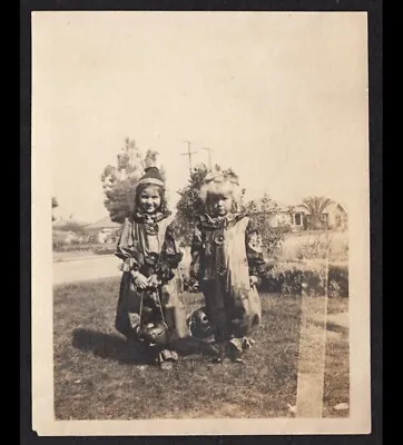 $5.99 • Buy JACK-O-LANTERN HALLOWEEN PUMPKIN CIRCUS CLOWN COSTUME GIRLS ~ 1920s PHOTO