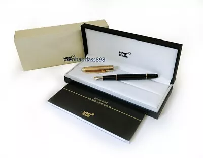 Refurbished Montblanc Meisterstuck 163 Black | Gold Fountain | Ink Pen • $114