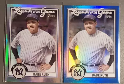 2023 Topps Series 2 - 2x Card Lot Babe Ruth Rainbow  & Blue Foil LG-9 Yankees • $0.99