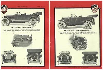 1913/14 Maxwell Motor Cars 4 Pg True Centerfold Ad On Cardstock: The LEADERS! • $24.88