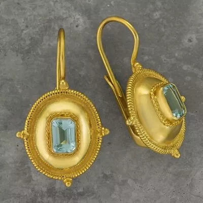 Kirov Blue Topaz Earrings: Museum Of Jewelry • $109.95