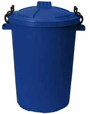 £15.99 • Buy 50L BLUE Garden Storage Dustbin Bin Locking Lid Plastic Heavy Duty Animal Feed