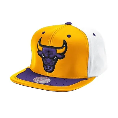 Mitchell & Ness Chicago Bulls NBA Day One Snapback Hat Yellow White Purple *NEW* • $24.99