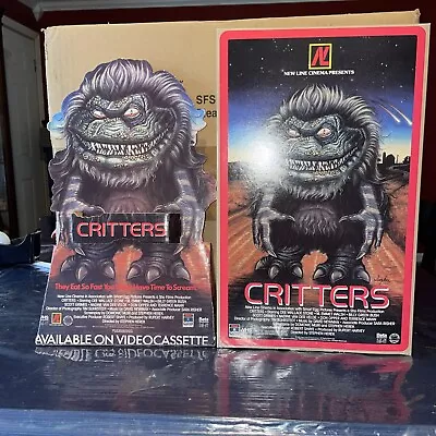 Original 1986 CRITTERS Horror 80’s VHS  MINI STANDEE And Giant Size Display Box • $199.99