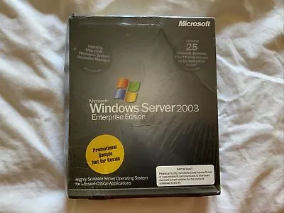 Vintage Microsoft Windows Server 2003 Enterprise Edition NEW Sealed • $39.99