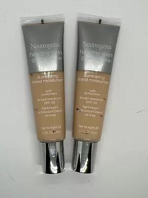 2X Neutrogena Healthy Skin Glow Sheers SPF30 Tinted Moisturizer FAIR TO LIGHT 20 • $19.90