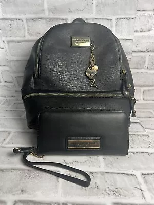 Marc New York By Andrew Marc Black/Gold Leather Backpack 12”x12” & Purse • $24.99