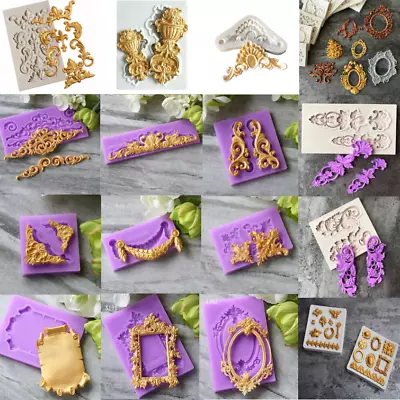 £4.19 • Buy  Vintage Relief Baroque Silicone Fondant Mould Cake Border Sugar Paste Mold