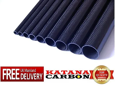 800mm Length Gloss 3k Carbon Fiber Tube *All Sizes* OD From 8mm To 40mm Plain • £14.80