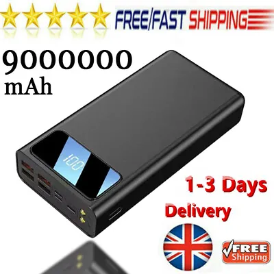 Portable 9000000mAh Power Bank Fast Charger Battery Pack 4 USB For Mobile Phone • £15.99