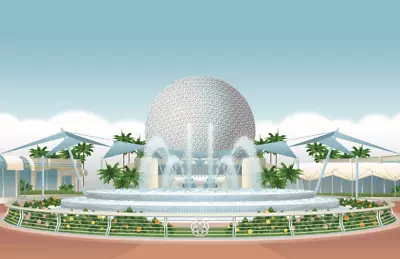 Epcot Fountain Of Nations Poster Print 11x17 Spaceship Earth • $17.99