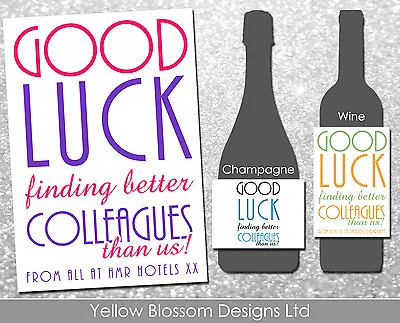 £3.29 • Buy Personalised Wine Champagne Bottle Label Funny Humour New Job Work Comical Gift