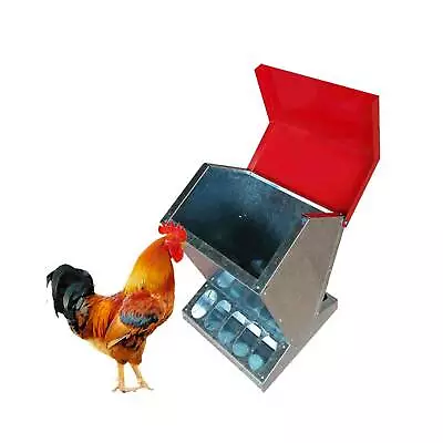 10kg Automatic Chook Chicken Feeder Poultry Auto Trough Galvanised Metal Feeders • $193.04