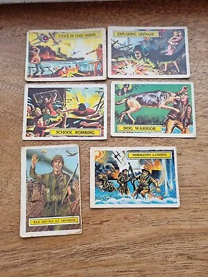 6 A&BC BATTLE Bubble Gum Trading Cards WWII War Norman Sanders ABC TOPPS A+BC • £9