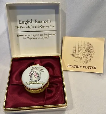 $75 • Buy Vintage Timmy Tiptoes Beatrix Potter Crummles Enamel Hinged Trinket Box