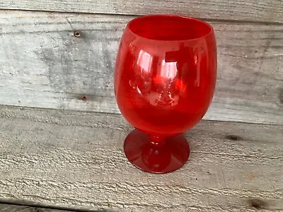 VINTAGE MORGANTOWN RED GYPSY FIRE Water Goblet GLASS MCM GLASS EXCELLENT • $16.99