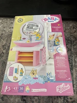 BABY Born Bath Hand Wash Basin Interactive Doll Playset With Accessories • £43