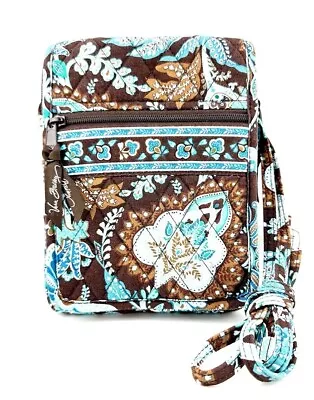 VERA BRADLEY Crossbody Bag Purse Blue Brown Pockets Flap Closure • $12.95