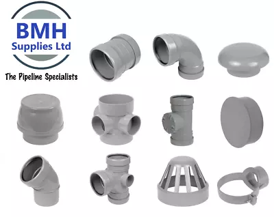 £25.46 • Buy 110mm UPVC Grey Soil Pipe Push Fit Ring Seal Fittings, Internal/External Use