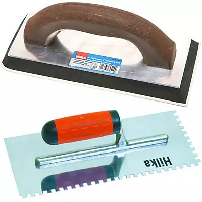 £13.99 • Buy Tilers Grout Float And Notched Tiling Trowl Tool Set By Hilka - New