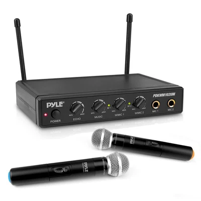 $49.99 • Buy Pyle Wireless Karaoke Microphone System - Portable Audio Sound Mixer Receiver...
