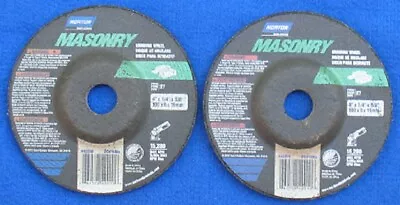 2 Pack! Norton Masonry Grinding Wheel 4  X 1/4  X 5/8  Arbor - 2 Wheels In Total • $8.83