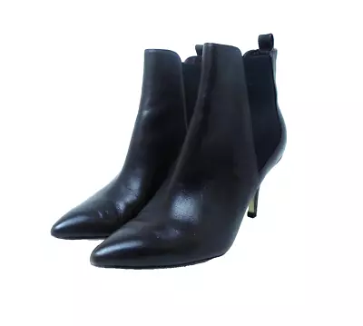 Michael Kors Booties Adult 5.5 M Black Ankle Heels Pointed Toe Box ** • $14.24