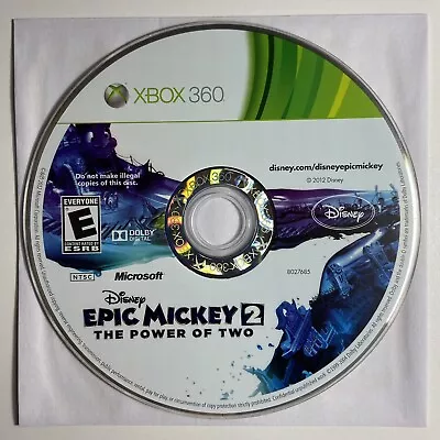 Disney’s Epic Mickey 2: The Power Of Two (Microsoft Xbox 360 2012) TESTED DISC • $3