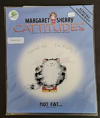 NOT FAT...Heritage Stitchcraft Cross Stitch CHART Margaret Sherry CATTITUDES Cat • $9.99