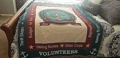 U.S. Navy Marine Corps Relief Society Throw / Blanket Approx 67  X 50  1904-2004 • $39.99