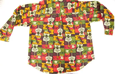 Vintage MAMBO Shirt Size M  V Rare Guitars Design Long Sleeves • $129